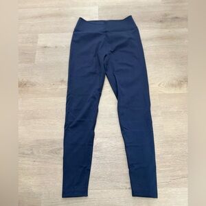 Grey Blue High-Waisted Leggings Yoga Gym